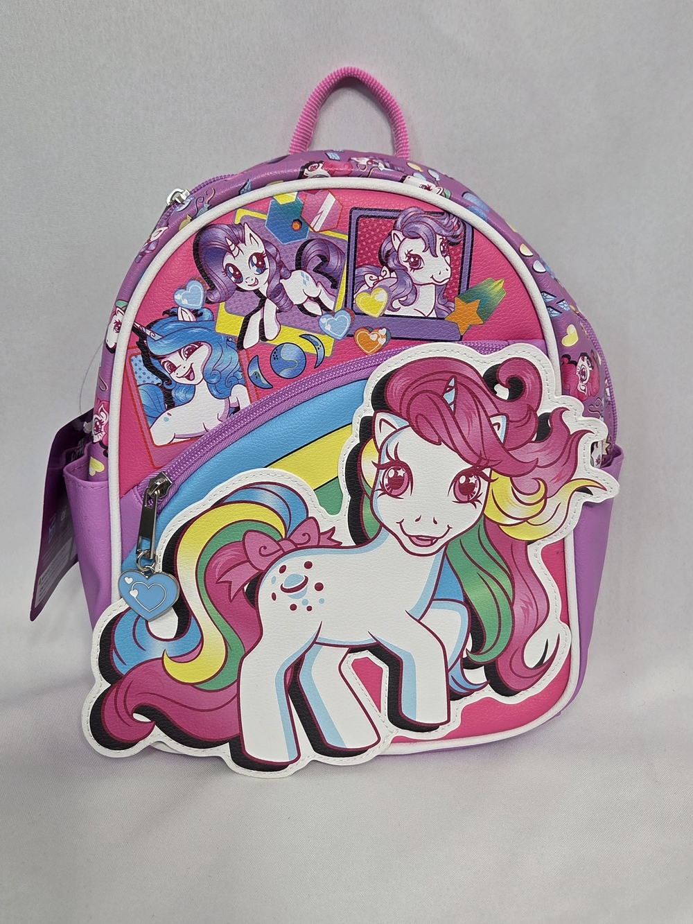 My Little Pony Faux Leather 10.5" Mini Backpack Purple Rainbow Multi Generation